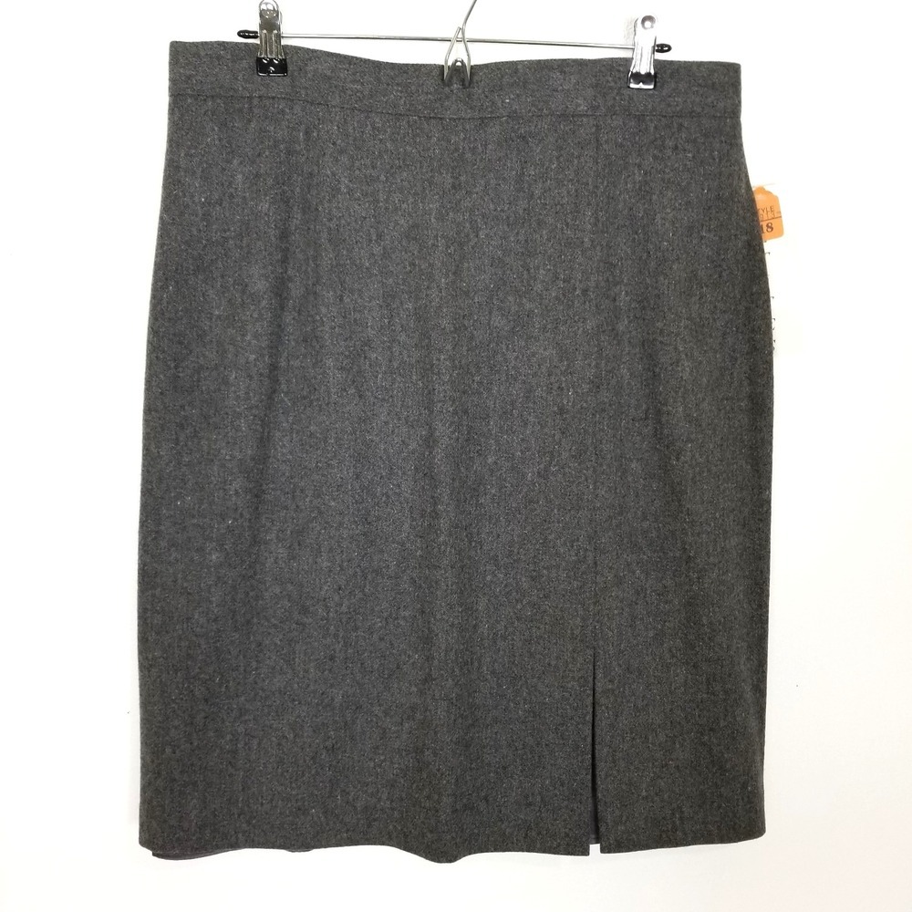 Willow Ridge Women 100% Wool Pencil Skirt Sz 18 Petite Gray Lined Office Work